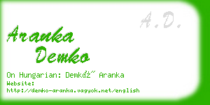 aranka demko business card